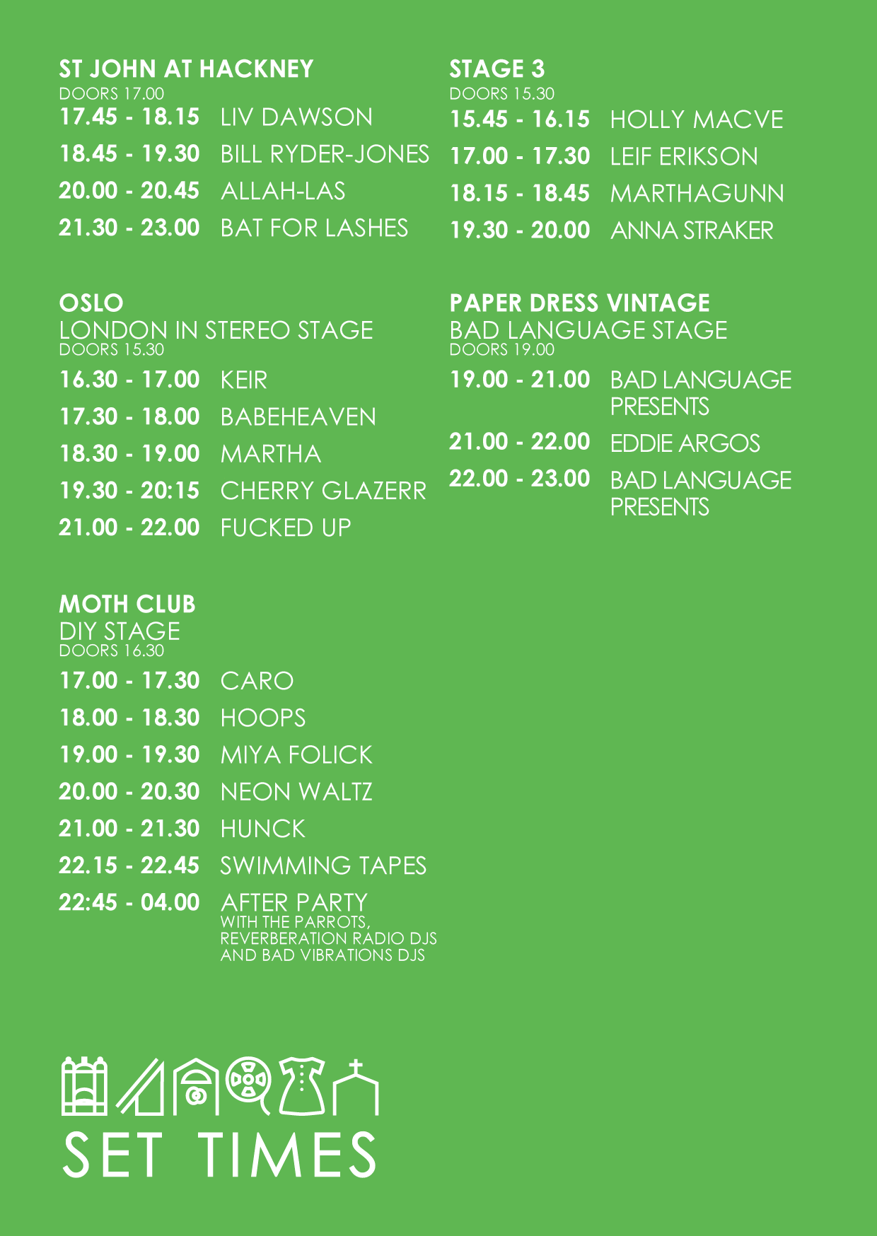 Get planning - Mirrors London announces stage times for 2016
