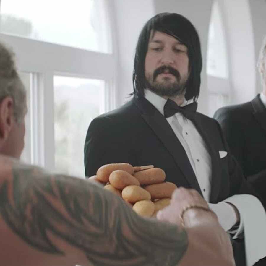 Death From Above pump iron in the video for ‘Freeze Me’