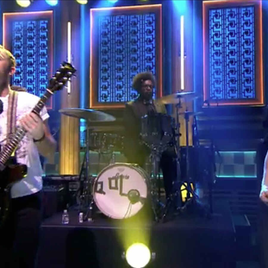 Questlove guests as Kings of Leon drummer on the Tonight Show