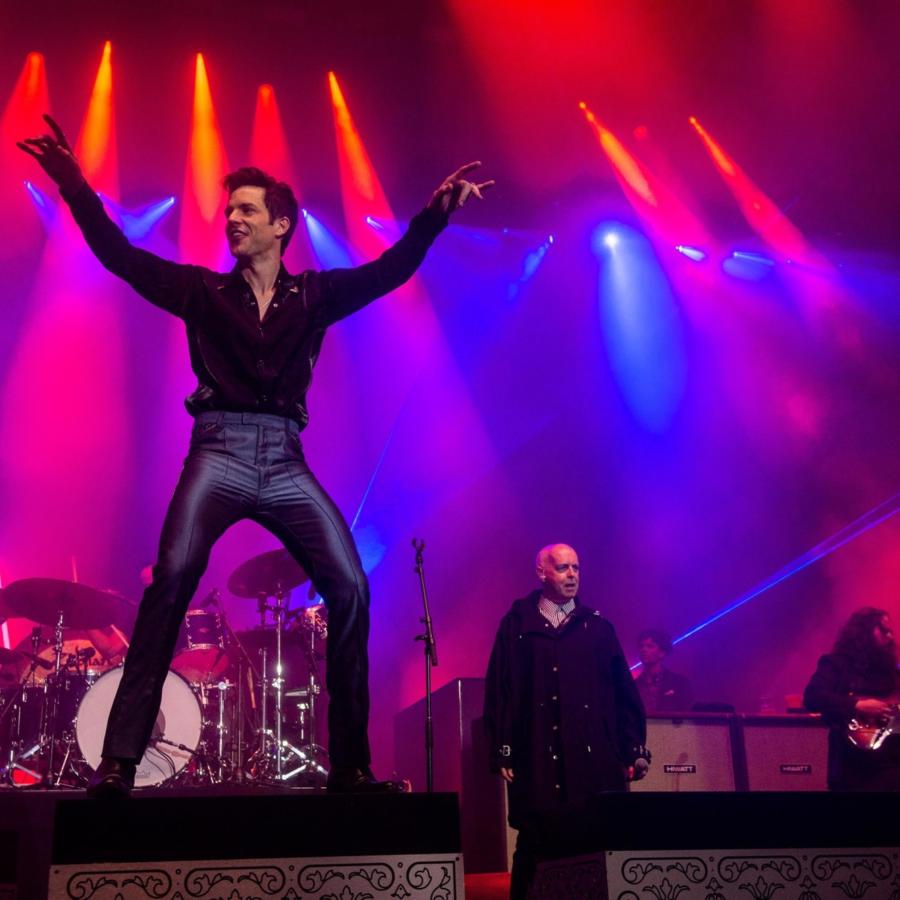 All Killers, no filler: Brandon and co bring relentless hits, guest stars and Jimmy Carr with a broom to Glastonbury