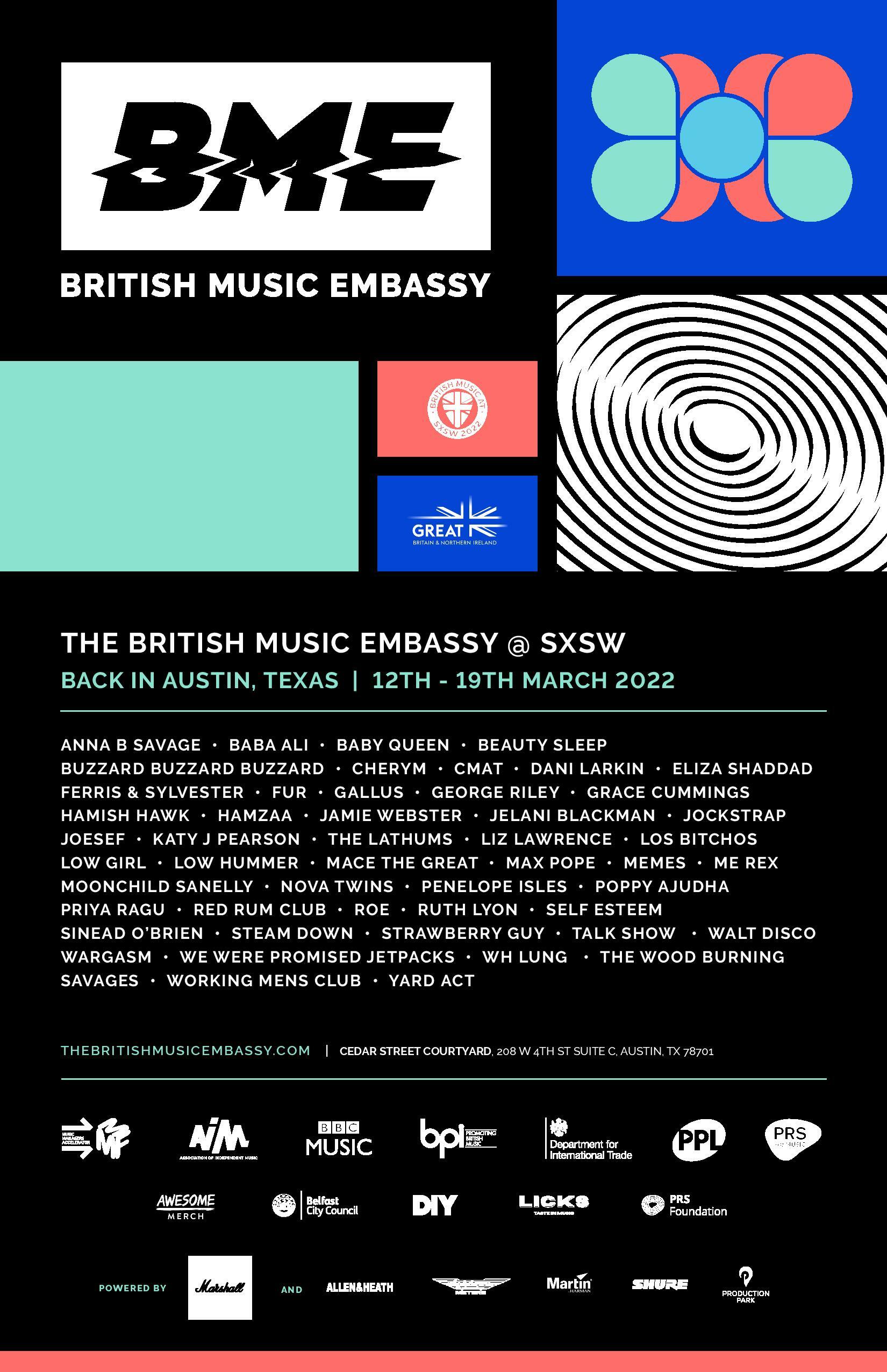 Yard Act, Self Esteem, CMAT, Jockstrap and loads more to play the British Music Embassy at SXSW 2022