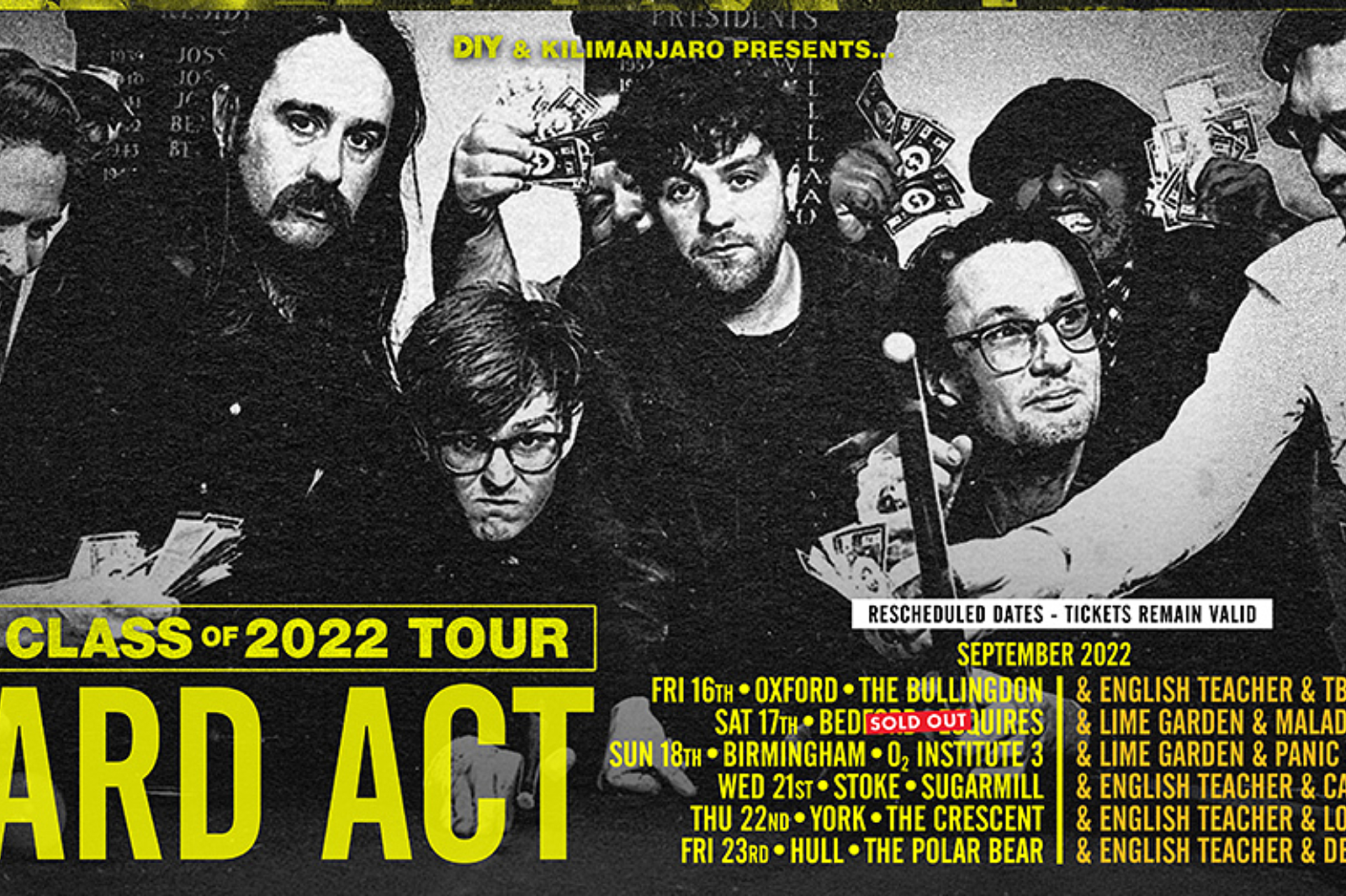 Our Class of 2022 tour headlined by Yard Act will now take place in September!