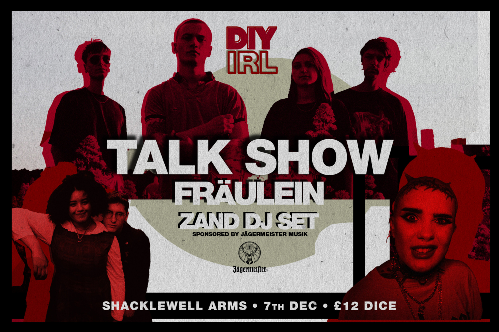 Talk Show, Fräulein and ZAND to play December's DIY IRL show