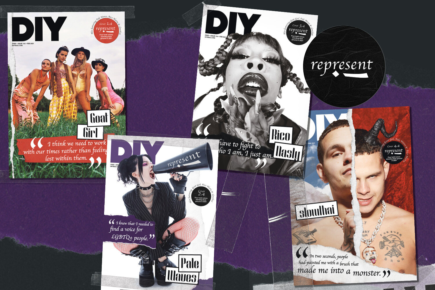 Goat Girl, Pale Waves, Rico Nasty & slowthai are all on the cover of DIY’s February 2021 issue