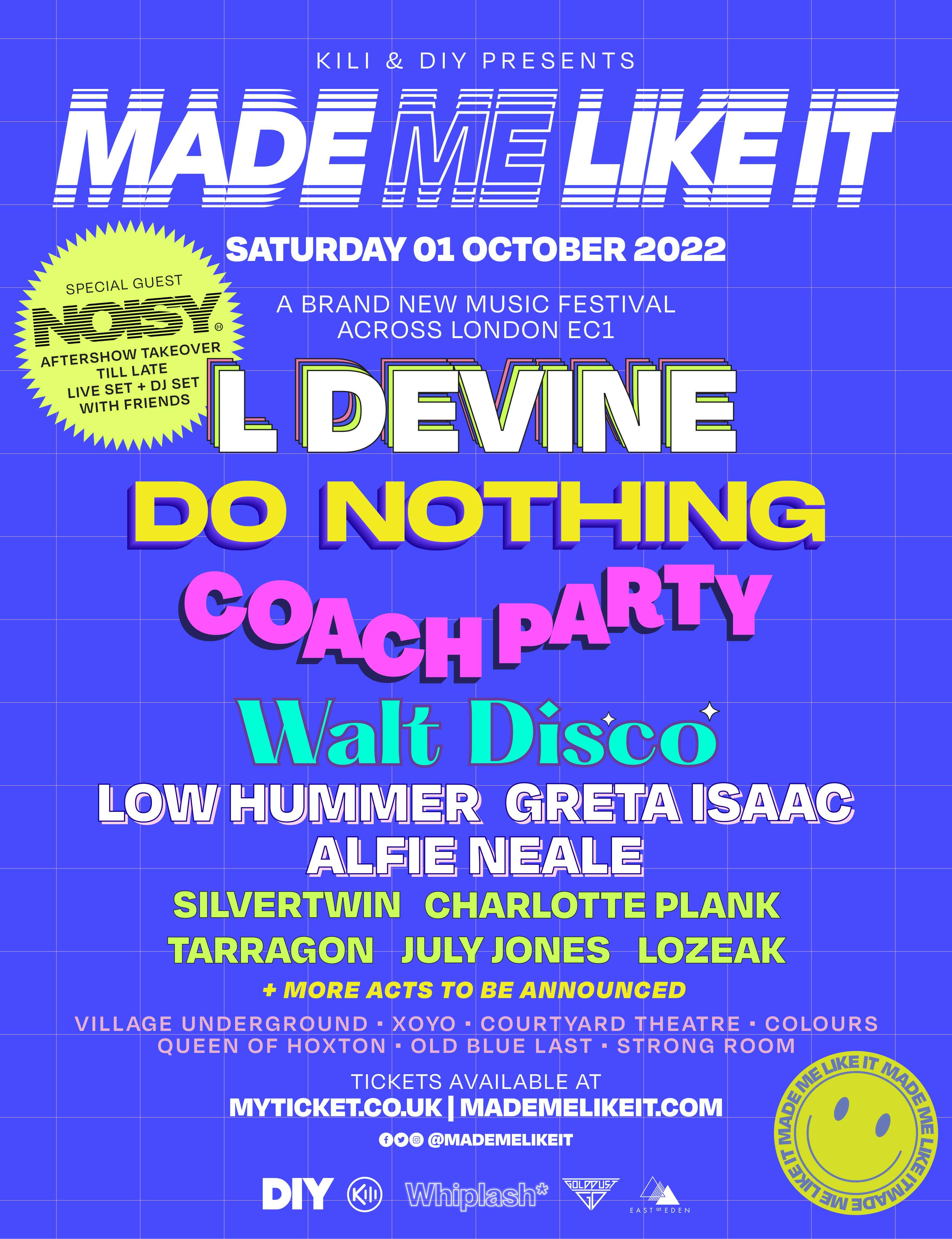 DIY to partner with Kili Presents for new London festival Made Me Like It, featuring Do Nothing, L Devine and more